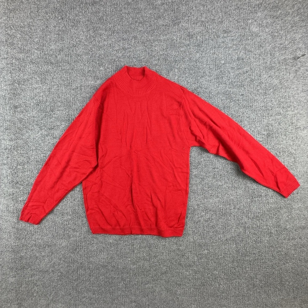 Vintage Pendleton Sweater Womens Petite PS Red Mock Neck Wool Knit USA Pullover